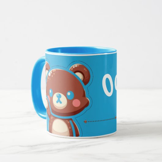 Cute Bear “Oops!” Mug – Funny Kawaii Bear Design | (Devant gauche)