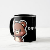 Cute Bear Oops Mug | Funny Kawaii Coffee Cup (Devant gauche)