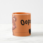 Cute Bear “Oops!” Orange Mug – Kawaii Bear Coffee (Centre)