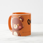 Cute Bear “Oops!” Orange Mug – Kawaii Bear Coffee (Devant gauche)