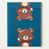 Cute Bear Spiral Planner – Teal Blue Teddy Bear  (Dos)