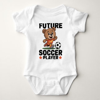Cute Bear Sports Future Soccer Player Romper