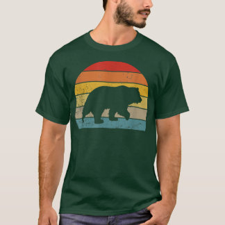 Cute bear Sunset Retro Silhouette Vintage Funny T-shirt
