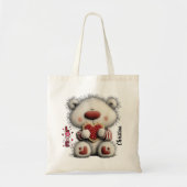Cute Bear Valentines Day Love Custom Name  Tote Bag (Voorkant)