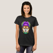 Cute Bear with Jester Hat for Mardi Gras T-shirt (Voorkant volledig)