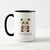 Cute Bear with Pink Heart — I Am Enough mug (Gauche)