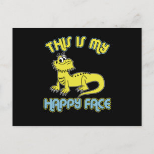 Cute Bearded Dragon Dit is mijn gelukkige gezicht  Briefkaart