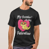 Cute Bearded Dragon Valentijnsdag Beardie Reptile T-shirt (Voorkant)