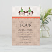 Cute Bears - Invitations d'anniversaire de jumeaux (Debout devant)