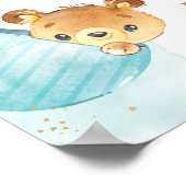 Cute Bears Twins Baby Boys Douche Affiche de bienv (Coin)