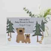 Cute Bears Winter Woodland Baby shower Invitation (Debout devant)