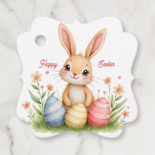 Cute Beautiful Easter Bunny Popular Collection Bedankjes Labels (Voorkant)