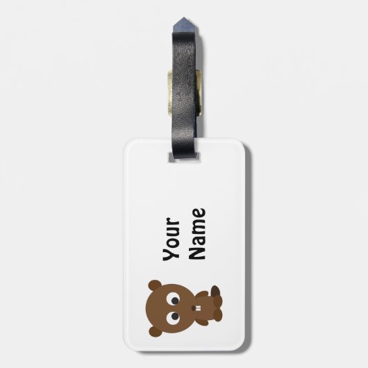 Cute Beaver Bagagelabel (Achterkant verticaal)