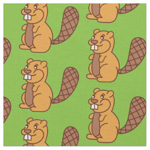 Cute Beaver Cartoon Kinder Stof