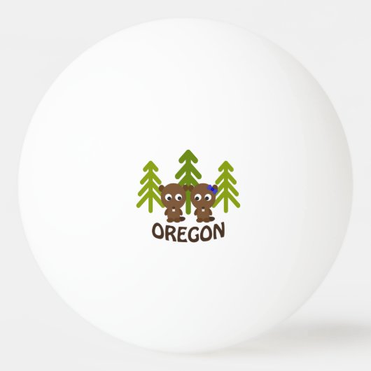 Cute Beaver Couple Oregon Pingpongballen (Voorkant)
