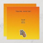 Cute Beaver Geel Sinaasappel Kaart (Voorkant / Achterkant)