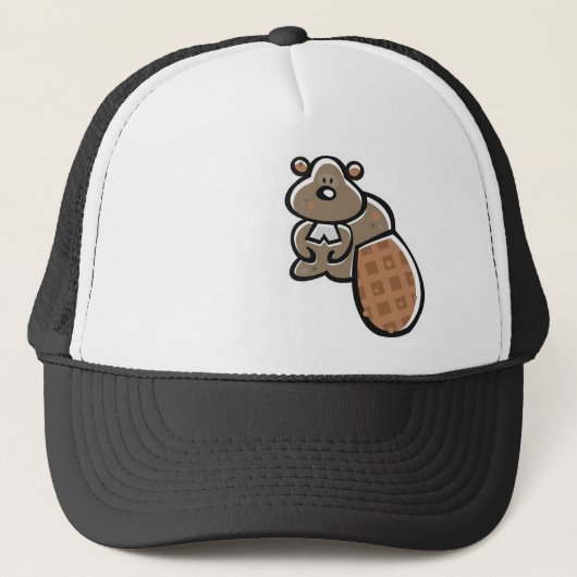 Cute Beaver Koel Trucker Pet (Voorkant)