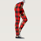 Cute Beaver op Flannel Leggings (Rechts)