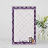 Cute Beaver Paars Briefpapier (Staand voorkant)