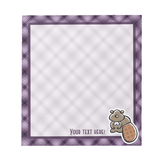 Cute Beaver, Paars Notitieblok (Voorkant)