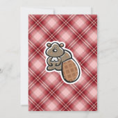 Cute Beaver Red Pset Kaart (Achterkant)