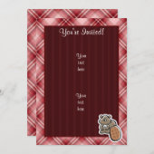 Cute Beaver Red Pset Kaart (Voorkant / Achterkant)