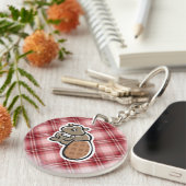 Cute Beaver Red Pset Sleutelhanger (Voorkant Rechts)