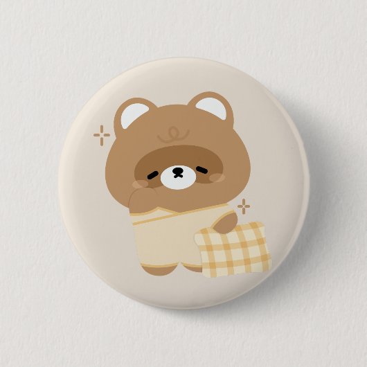 Cute Beaver Ronde Button 5,7 Cm (Voorkant)