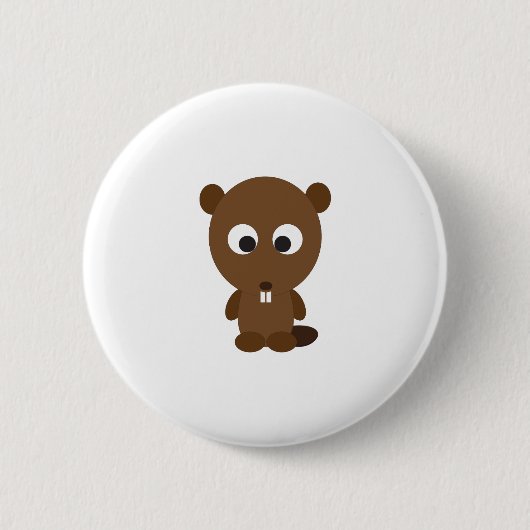 Cute Beaver Ronde Button 5,7 Cm (Voorkant)