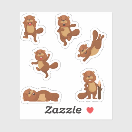 Cute Beaver Stickers (Vel)