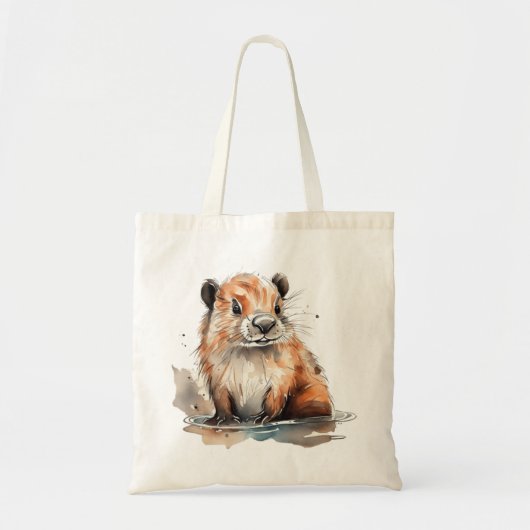 Cute Beaver Tote Bag (Voorkant)