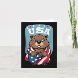 Cute Beaver Zomer Vlag Us Memorial Day Tank Top Kaart