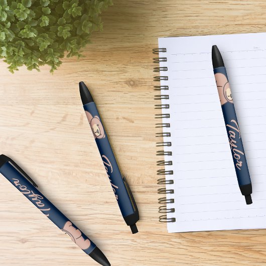 Cute Bébé Bear Cub Stylo à encre noire personnalis