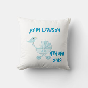 Cute Bébé Bleu Garçon Personnalisé Coussin
