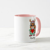 Cute bébé écureuil personnalisé Mug de Noël (Devant droit)
