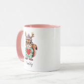 Cute bébé écureuil personnalisé Mug de Noël (Devant gauche)