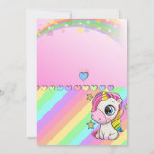Cute bébé Unicorn 7e anniversaire invitation (Dos)