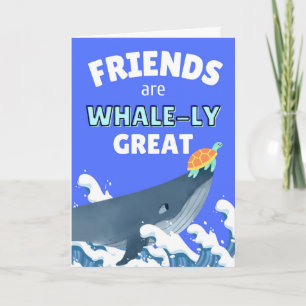 Cute Bedankt voor vriendschap Whale en Turtle Kaart