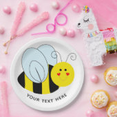 Cute Bee Add Text Papieren Bordje (Feest)