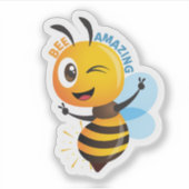 Cute Bee “Amazing” Sticker | Positive Motivation (Devant)