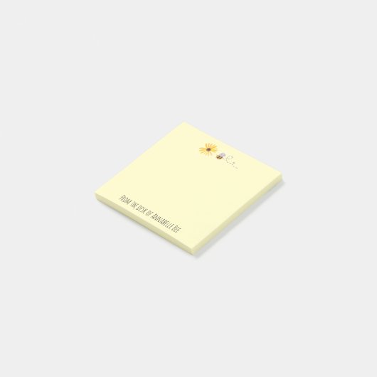 Cute Bee and Daisy Personalize Post-it Note (Schuin)