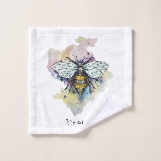 Cute Bee And Rainbow Wash (Gant de toilette)