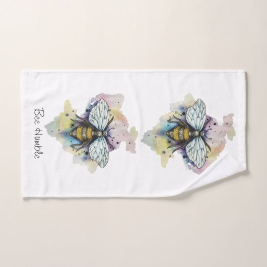 Cute Bee And Rainbow Wash (Serviette à main)