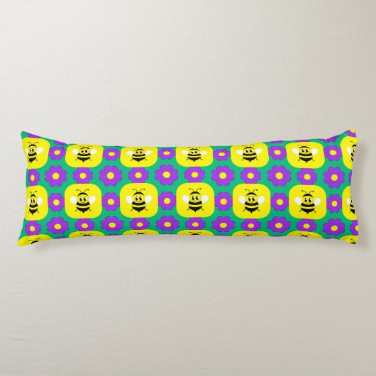 🌸 Cute Bee Bloemrijke Gezellige Huisstijl 🌸 Lichaamskussen (Voorkant)