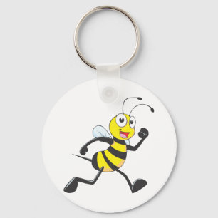Cute Bee Cartoon die het looploopende Shirt van he Sleutelhanger