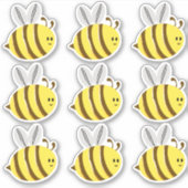Cute bee cartoon style multi pack sticker (Voorkant)