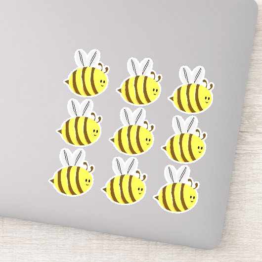 Cute bee cartoon style multi pack sticker (Detail)