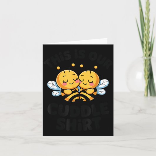 Cute Bee Couple Cuddle Funny Romantic  Kaart (Voorkant)