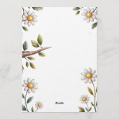 Cute Bee & Daisy Baby Shower Invitation Kaart (Achterkant)