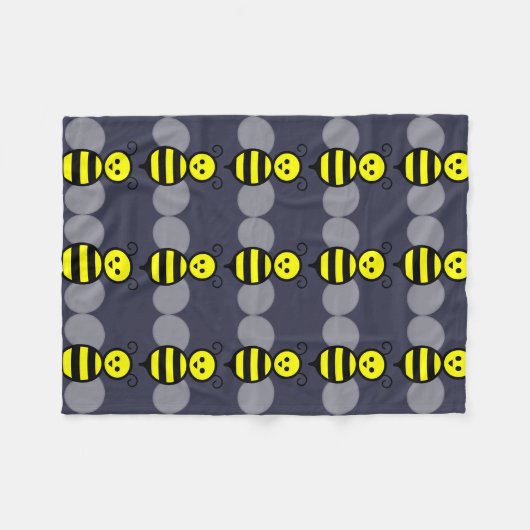 Cute Bee Fleece Blanket Deken (Voorkant (Horizontaal))